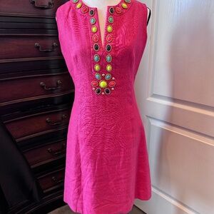 Kate Spade Summer Dress size 4 Aztek Turquoise beads